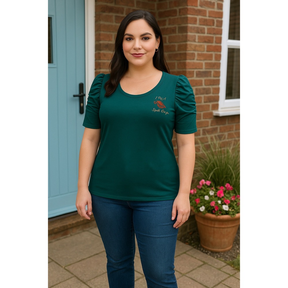 Hocus Pocus Sanderson Sisters Graphic Tee Puff Sleeve Green Womens Torrid Sz 1‎